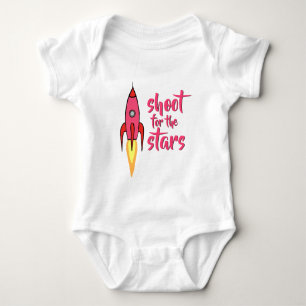 Shoot for Stars Niedlich Rocket Inspiration Girl Baby Strampler