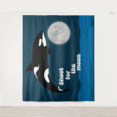 Shoot for the Moon Orca Killer Whale Tapestory Wandteppich (Vorderseite)
