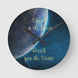 Shoot for the Moon  Runde Wanduhr