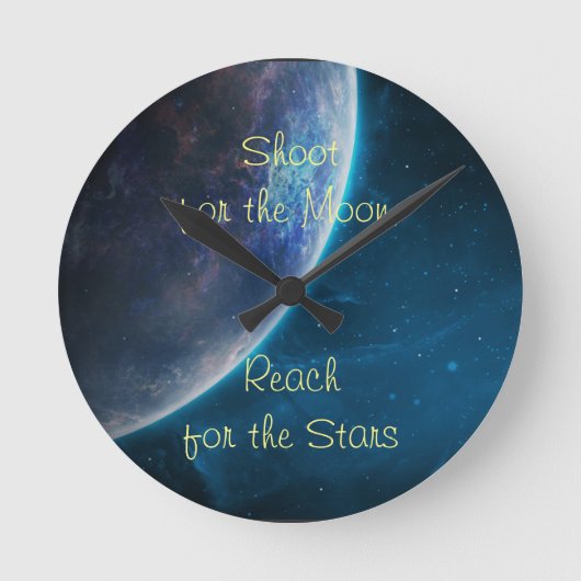 Shoot for the Moon  Runde Wanduhr (Vorderseite)