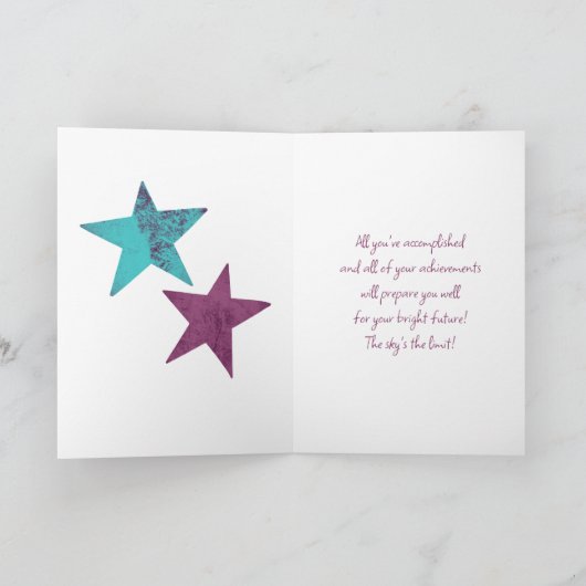 Shoot For the Stars Herzlichen Glückwunsch Ermutig Karte (Innenseite)