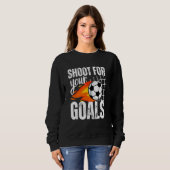 Shoot für Ihre Ziele Fußball-Boys Sprichwort gestö Sweatshirt (Vorne ganz)