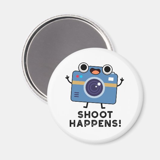 Shoot Happens Funny Camera Puff Magnet (Vorderseite/Rückseite)