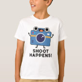 Shoot Happens Funny Camera Puff T-Shirt (Vorderseite)