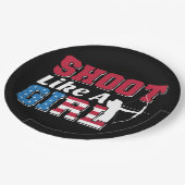 Shoot like a Girl Patriotic Archery Quote Pappteller (Schrägansicht)