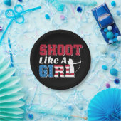 Shoot like a Girl Patriotic Archery Quote Pappteller (Party)