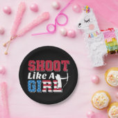 Shoot like a Girl Patriotic Archery Quote Pappteller (Party)