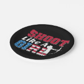 Shoot like a Girl Patriotic Archery Quote Pappteller (Schrägansicht)