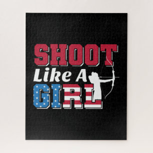 Shoot like a Girl Patriotic Archery Quote Puzzle