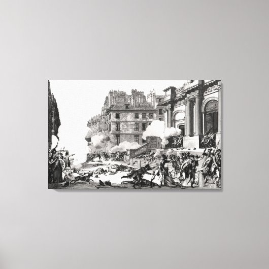 Shoot-out vor der Kirche St. Roch in Paris Leinwanddruck (Vorderseite)