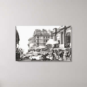 Shoot-out vor der Kirche St. Roch in Paris Leinwanddruck