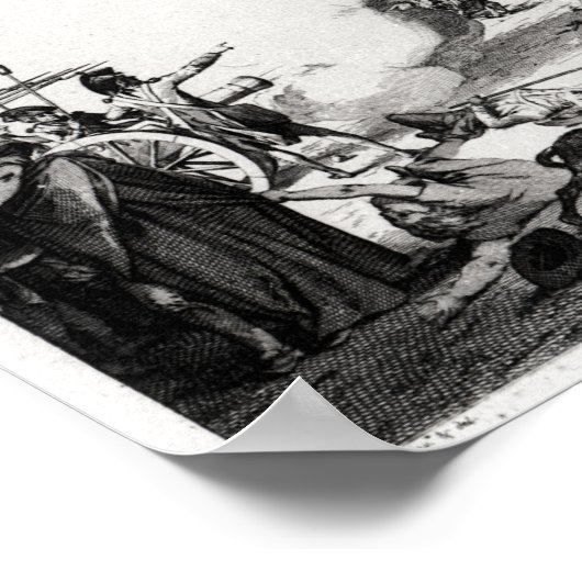 Shoot-out vor der Kirche St. Roch in Paris Poster (Ecke)