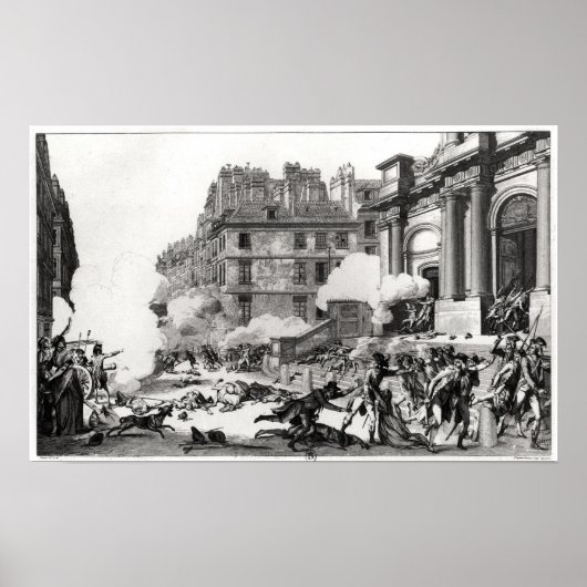 Shoot-out vor der Kirche St. Roch in Paris Poster (Vorne)