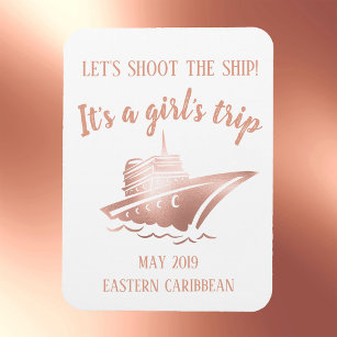 Shoot the Ship Cruise Group Girls Rose Gold Magnet