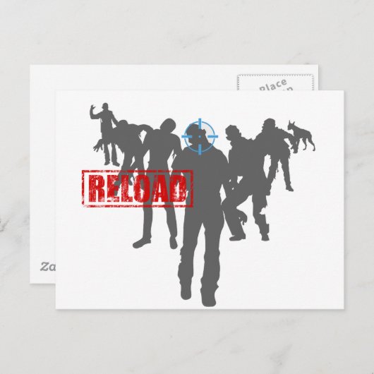 Shoot The Zombies - Shotgun Reload Game Gamer Postkarte (Vorne/Hinten)