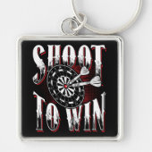 Shoot to Win - Dart Player Premium Schlüsselanhänger (Vorne)