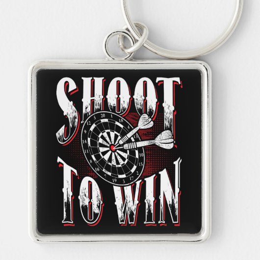 Shoot to Win - Dart Player Premium Schlüsselanhänger (Vorne)