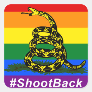#ShootBack-Aufkleber Quadratischer Aufkleber