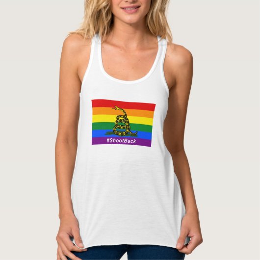 #ShootBack Racerback Tank Top (Vorderseite)