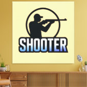Shooter - Marksman Silhouette Premium Design Leinwanddruck (Insitu (Wohnzimmer))