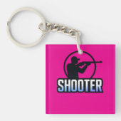 Shooter - Marksman Silhouette Premium Design Schlüsselanhänger (Vorderseite)