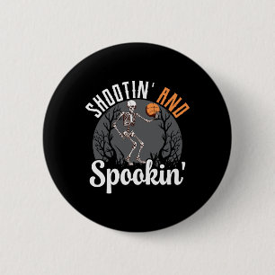 Shootin' and Spookin Skeleton Basketball Spieler H Button