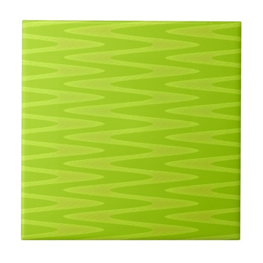 Shooting Bright Green Chartreuse Zigzag Muster Fliese (Vorderseite)