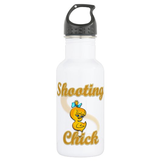 Shooting Chick Edelstahlflasche (Vorderseite)