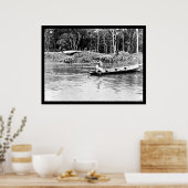 Shooting Fish on the Amazon River 1902 Poster (Küche)