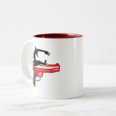 Shooting Hero Zweifarbige Tasse (Vorderseite Links)