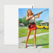Shooting Pin Up Postkarte (Vorne/Hinten)