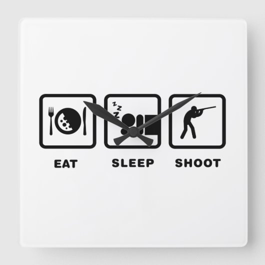 Shooting Quadratische Wanduhr (Vorderseite)