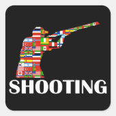 Shooting Quadratischer Aufkleber (Vorderseite)