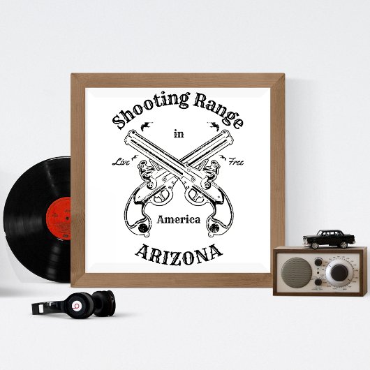 Shooting Range Arizona America Vintag Gun Logo Poster