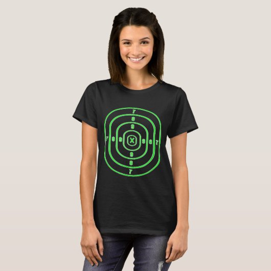 Shooting Range Target Practice Sheet Green Bullsey T-Shirt (Vorne ganz)