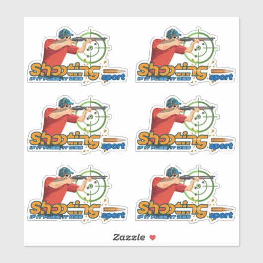Shooting Sports | 8" x 8"- glänzend transparent Aufkleber (Blatt)