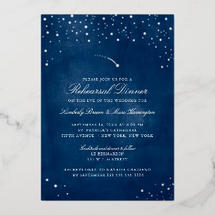 Shooting Star Blue Watercolor Hochzeitsstimmung Pr Folieneinladung