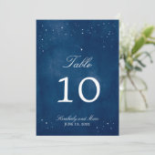 Shooting Star Blue Watercolor | TISCHNUMMER (Stehend Vorderseite)