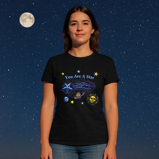 Shooting Star Celestial Art Affirmation Template T-Shirt