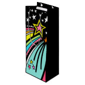 Shooting Star Comet Fireball Geschenktasche Geschenktüte Für Weinflaschen (Rückseite Schrägansicht)