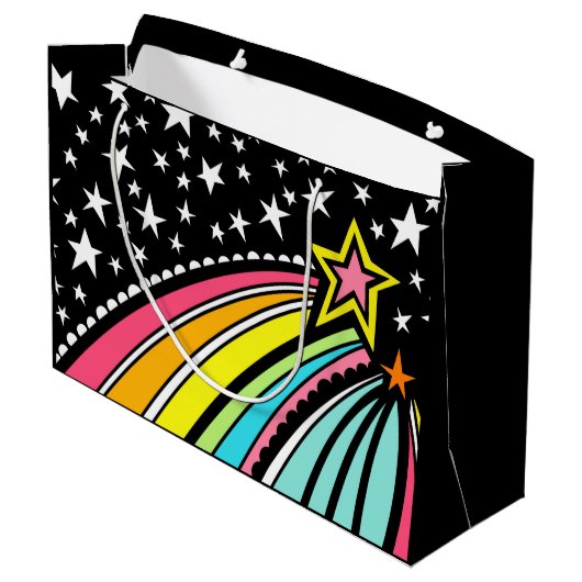 Shooting Star Comet Fireball Geschenktasche Große Geschenktüte (Rückseite Schrägansicht)