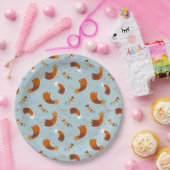 Shooting Star & Confetti Celebration Light Blue Pappteller (Party)