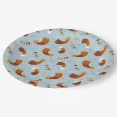 Shooting Star & Confetti Celebration Light Blue Pappteller (Schrägansicht)