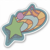 Shooting Star Doodles für Musikliebhaber Aufkleber (Vorderseite)