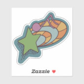 Shooting Star Doodles für Musikliebhaber Aufkleber (Blatt)