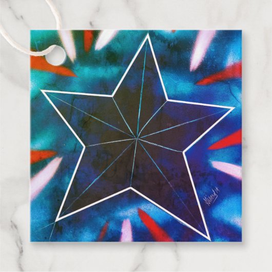 Shooting Star Favor Tags Geschenkanhänger (Vorderseite)