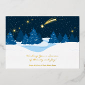 Shooting Star Foil Accelerator Weihnachtskarte Folieneinladung (Vorderseite)