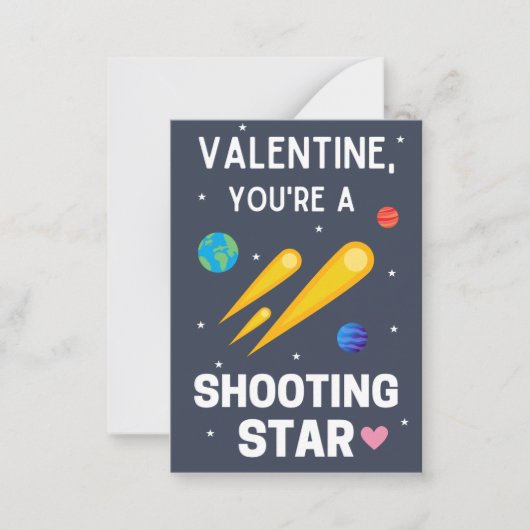 Shooting Star-Klassenzimmer Valentinstag Mitteilungskarte (Vorderseite)