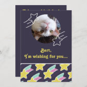 Shooting Star Muster individuell anpassbare Geburt Einladung (Vorne/Hinten)