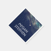 Shooting Star Navy und Gold Night Starry Serviette (Ecke)